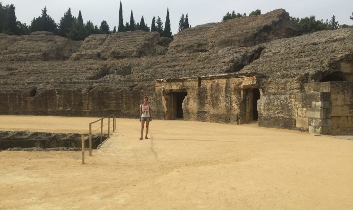 Sonnenblumenfelder auf dem Weg nach Cantillana & die Ruinen von Italica